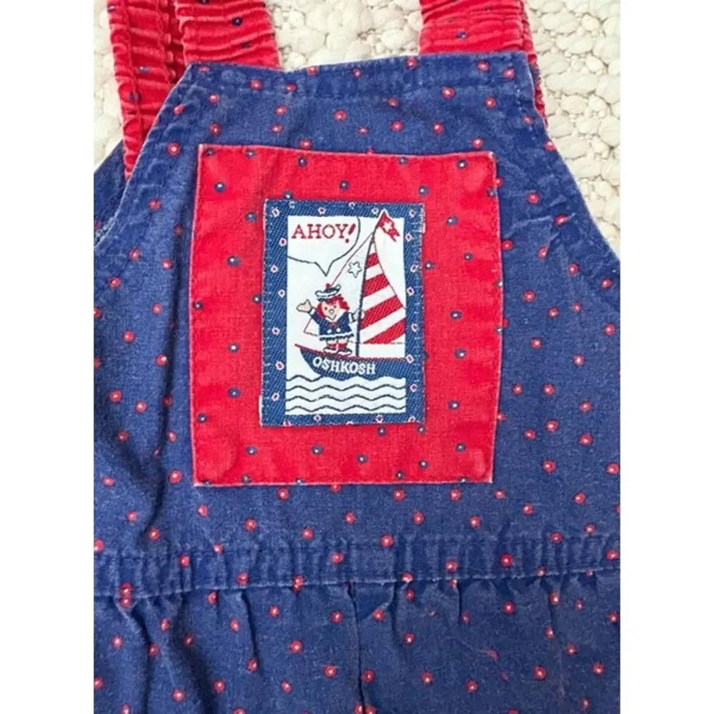 OshKosh B'Gosh Vintage Toddler Boy A'Hoy Overalls Size 3T